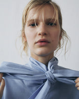 ZARA ZW COLLECTION Bow Shirt - Blue SzL