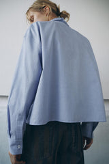 ZARA ZW COLLECTION Bow Shirt - Blue SzL