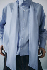 ZARA ZW COLLECTION Bow Shirt - Blue SzL