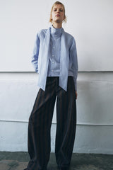 ZARA ZW COLLECTION Bow Shirt - Blue SzL