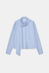 ZARA ZW COLLECTION Bow Shirt - Blue SzL