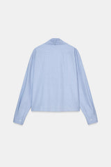 ZARA ZW COLLECTION Bow Shirt - Blue SzL
