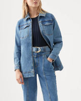 AJE Ana Denim Shacket - Blue Sz12