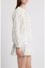 LOVE SHACK FANCY Lita Button-Up Top - Floral SzXL