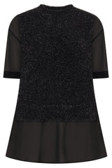 COMMES DES GARCONS Noir Kei Ninomiya Lurex Knit Top - Black Sz Small
