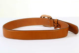 GUCCI Bamboo Leather Belt - Brown Antique Rose Gold SzM