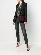 SAINT LAURENT Shadow Zebra Wool Jacket - Black Sz42 NZ M