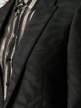 SAINT LAURENT Shadow Zebra Wool Jacket - Black Sz42 NZ M