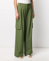 TIBI Cargo Palazzo Trousers - Army Green Sz6