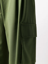 TIBI Cargo Palazzo Trousers - Army Green Sz6