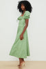 HOUSE OF CB Tallulah Puff Sleeve Midi Dress - Green Sz XS