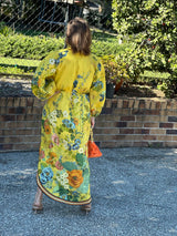 ALÉMAIS Cressida Linen Midi Shirtdress - Yellow Sz12