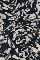 ISABEL MARANT Lilia Ruched Midi Dress - Abstract Print SZ38 NZ10