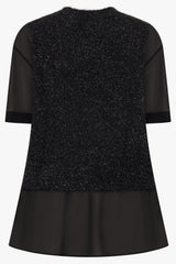 COMMES DES GARCONS Noir Kei Ninomiya Lurex Knit Top - Black Sz Small