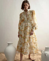 ALEMAIS Songbird Story Midi Dress - Citrus Sz6