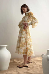 ALEMAIS Songbird Story Midi Dress - Citrus Sz6