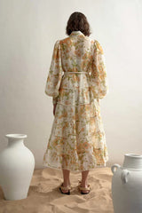 ALEMAIS Songbird Story Midi Dress - Citrus Sz6