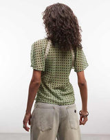 RECLAIMED VINTAGE Chiffon Tea Top - Sage Spot SzS