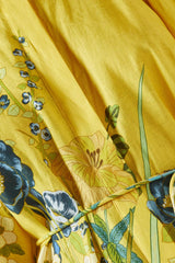 ALÉMAIS Cressida Linen Midi Shirtdress - Yellow Sz12