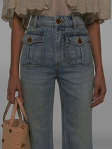 ZIMMERMANN Flared Cropped Jeans - Vintage Blue Sz27