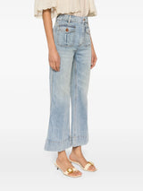 ZIMMERMANN Flared Cropped Jeans - Vintage Blue Sz27