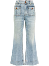 ZIMMERMANN Flared Cropped Jeans - Vintage Blue Sz27
