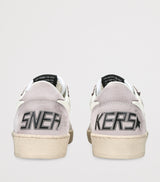 GOLDEN GOOSE  Leather Ball Star Sneakers - White Lilac Silver Sz41