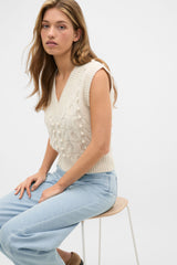 SEED HERITAGE PomPom Cable Vest - Mistmarl SzXL