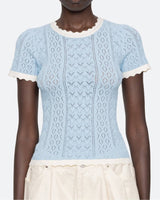 SEA NEW YORK Knit Short Sleeve Top - Blue SzM