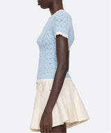 SEA NEW YORK Knit Short Sleeve Top - Blue SzM