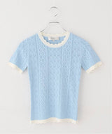 SEA NEW YORK Knit Short Sleeve Top - Blue SzM