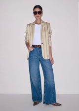 ME + EM Italian Tailored Relaxed Blazer - Olive/Vanilla Sz8