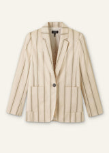 ME + EM Italian Tailored Relaxed Blazer - Olive/Vanilla Sz8