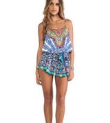 CAMILLA Silk Printed Shoestring Strap Camisole - Artesania Sz2 Small