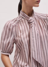 ME + EM Soft Stripe Blouse - Rose Pink Sz10