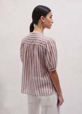 ME + EM Soft Stripe Blouse - Rose Pink Sz10