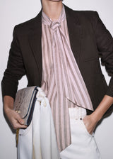 ME + EM Soft Stripe Blouse - Rose Pink Sz10