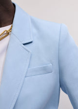 ME+EM Sharp Shoulder Blazer Italian Linen Blend - Sky Blue Sz16