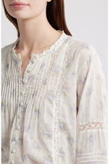 LOVE SHACK FANCY Lita Button-Up Top - Floral SzXL