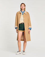SANDRO Diderot Embellished Collare Trench Coat - Camel Sz38 NZM
