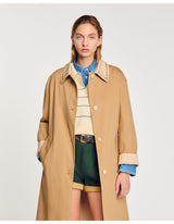 SANDRO Diderot Embellished Collare Trench Coat - Camel Sz38 NZM