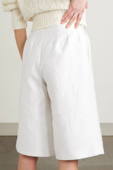 EMILIA WICKSTEAD Apera Cloqué Wide-Leg Shorts - Ivory Sz6