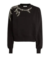 SANDRO Crystal Embellished Sweatshirt - Black SzM