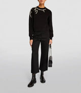 SANDRO Crystal Embellished Sweatshirt - Black SzM