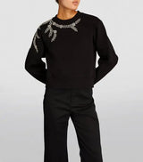 SANDRO Crystal Embellished Sweatshirt - Black SzM