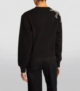 SANDRO Crystal Embellished Sweatshirt - Black SzM