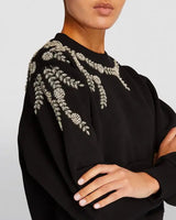 SANDRO Crystal Embellished Sweatshirt - Black SzM