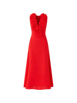 FARM RIO  3d Flower Maxi Dress - Red SzXS