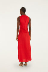 FARM RIO  3d Flower Maxi Dress - Red SzXS