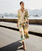 FARM RIO Royal Sea Crochet Detail Shirt - Multi Colour SzXL